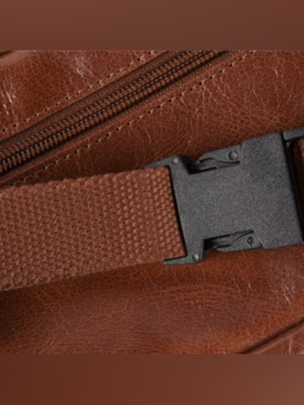 Auliv Brown Genuine Leather Fanny Pack, Hip Pack - Picture 3 of 16